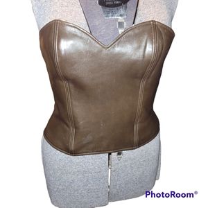 JEAN-CLAUDE JITROIS Brown leather corset
